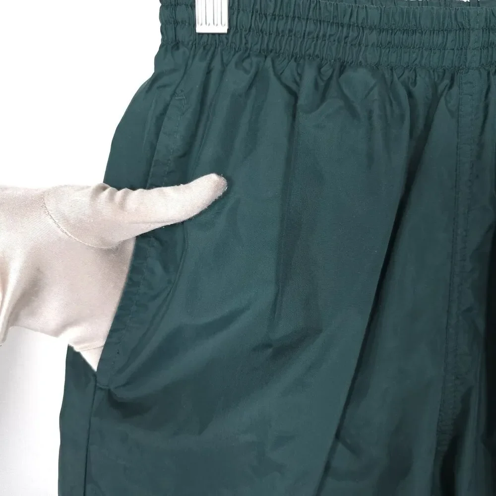 NIKE Men's SMALL Track Pants Joggers Green Zip Ankle Swoosh VINTAGE 90's Nylon